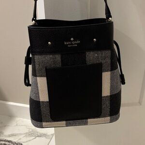 Kate Spade Plaid Black and Gray Shoulder Bag